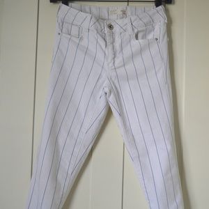 white striped skinny jeans